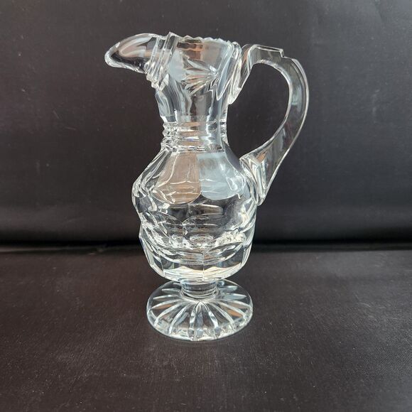 Footed Cut Crystal Small Pitcher Cruet Syrup Creamer by Tyrone Crystal - Ireland - Picture 1 of 10